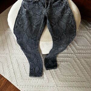 rag & bone Black Snake Print Skinny Jeans